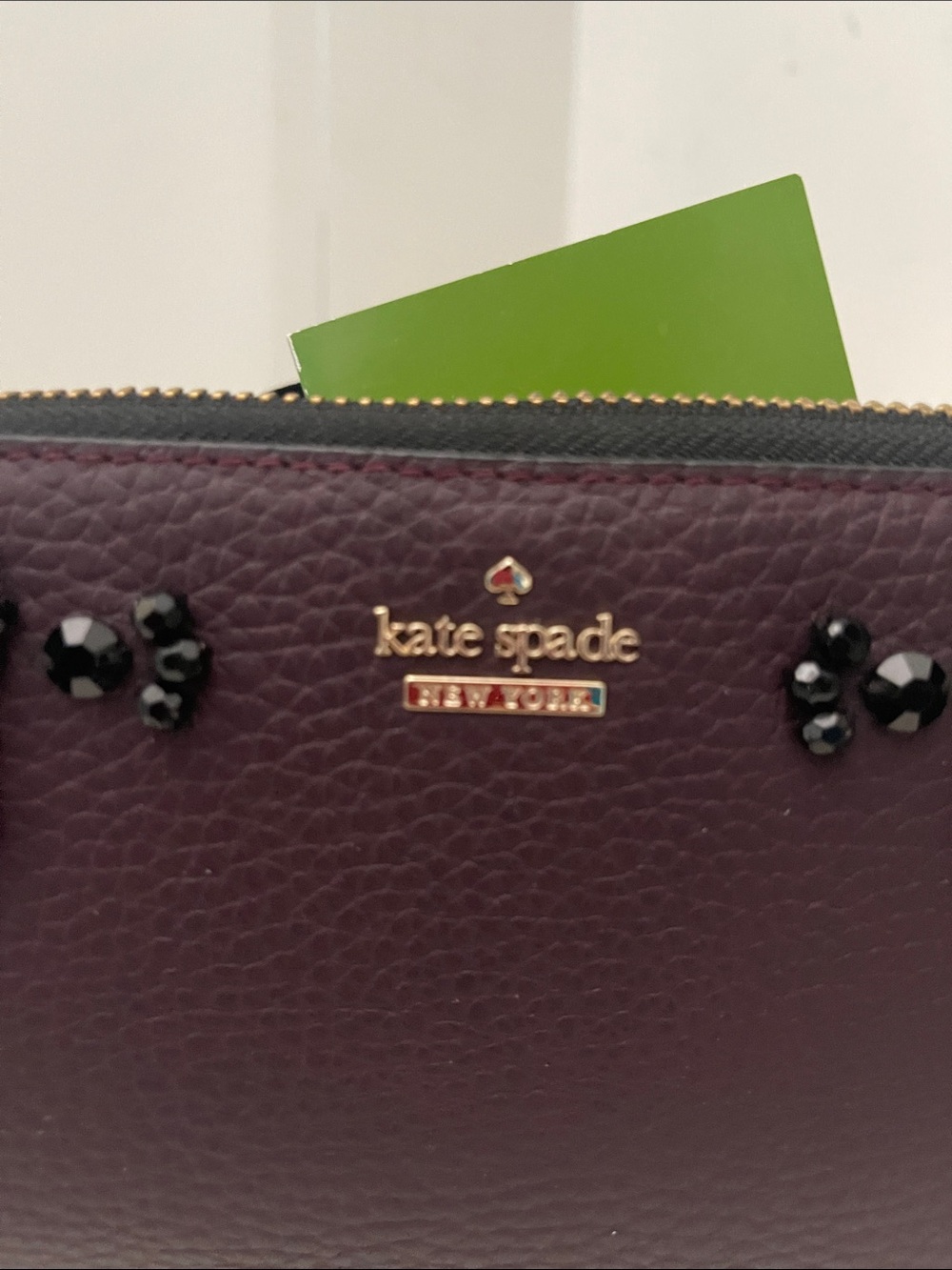 Kate Spade Jeweled Plum Floral Wallet - Picture 2 of 9
